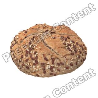 Whole Grain Kaiser Roll 3D Scan Retopo